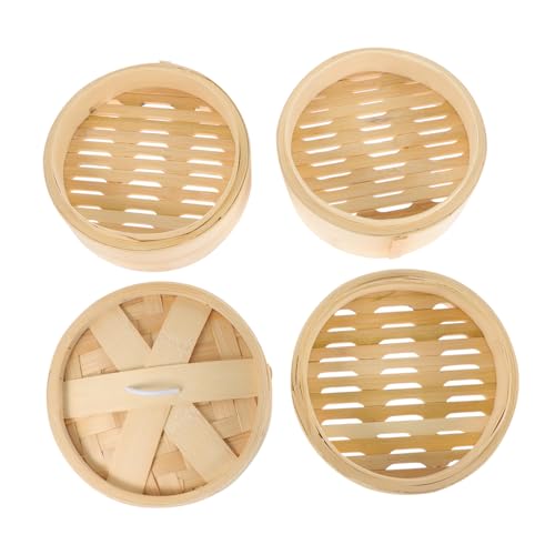 LIGIGWASH 竹製フタ付き蒸し器 野菜 魚 肉 蒸し調理用 再利用可能 実用的 キッチン用品