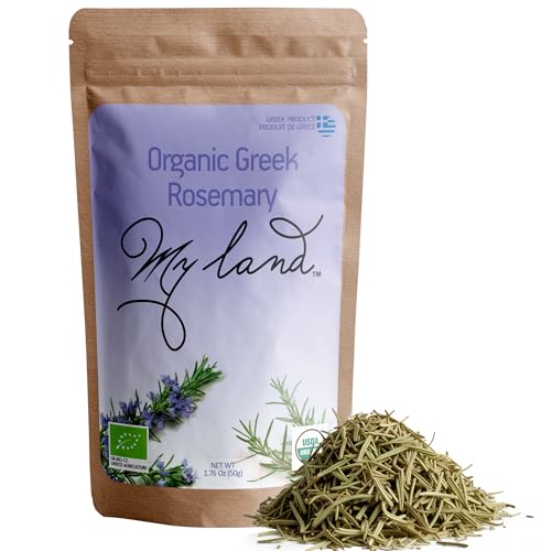 My Land Organic Dried Rosemary Leaves – 1.76 oz (50 g) | USDA Certified Organic Herb for Tea & Culinary Use | Naturally Aromatic Mediterranean Rosemary