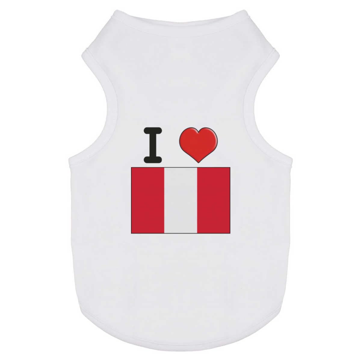 Azeeda 'I Love Peru' Pet T-Shirt - White, M (PT00094278)