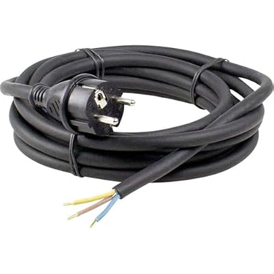 as - Schwabe Cable de conexión Goma 10 m H07RN-F 3G1,5 - Enchufe con Toma de Tierra - 230 V / 16 A - Extremo de Cable pelado de 30 mm - IP44 Resistente Polvo y Salpicaduras - Negro, 70910