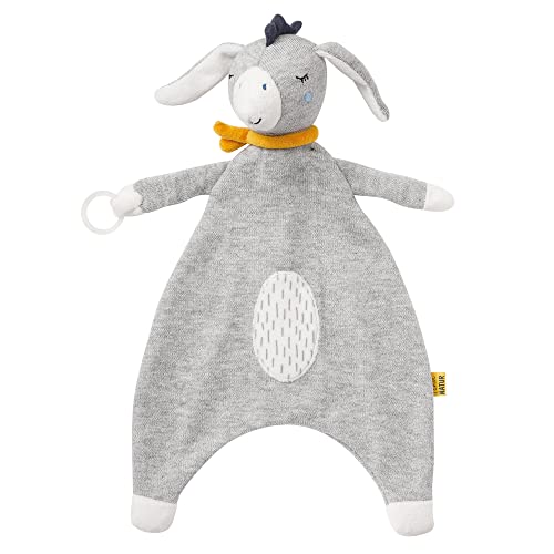 Fehn Doudou âne NATUR - Compagnon de Jeu et Doudou en Coton Issu de l'agriculture Biologique - avec attache pour tétine - pour bébés et jeunes enfants à...