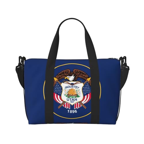 Utah Flag print Travel Duffel Bag,workout duffel bag, overnight shoulder Bag,Weekender Bag for Women Men2