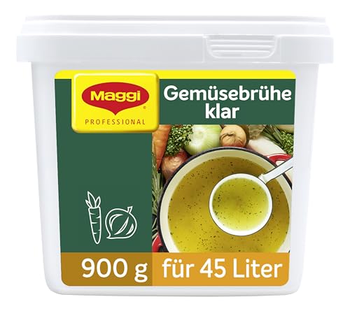 MAGGI Professional Klare Gemüsebrühe, vegan, Ergiebigkeit 45L, 1er Pack (1 x 900g GastroBox)
