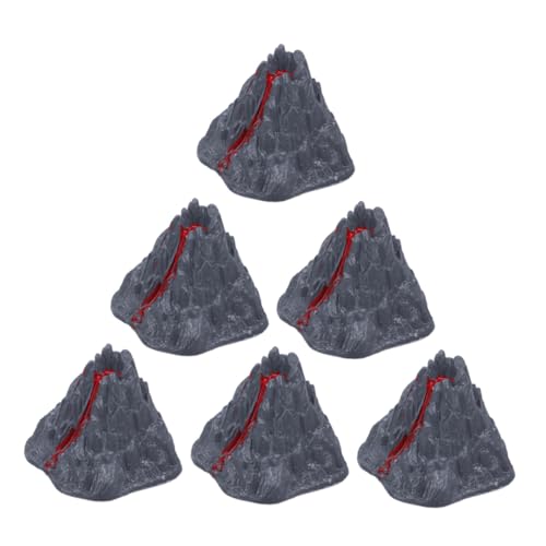 ORFOFE 6個 マイクロ風景用 火山オーナメント リアルな プラスチック火山模型 水槽や農家飾りに 教育用砂場模型対応
