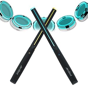 AEROBAND Bluetooth Drum Sticks, Elektronisches Lufttrommelset mit Licht, Drahtlose Verbindungstasche, 4 Modi Tragbare Drumsticks für Reisen im Innen- und Außenbereich mit 1 Paar