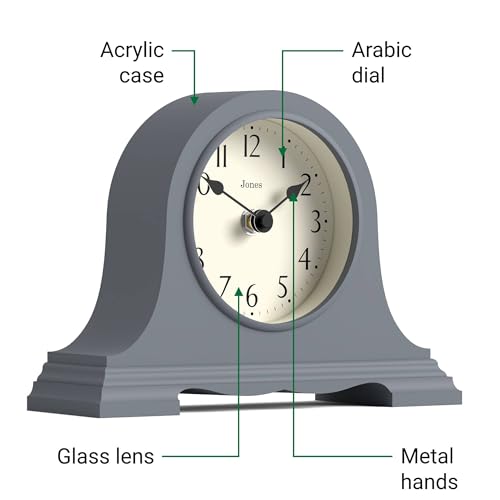 Miniatura 5 de Jones Clocks Speakeasy Reloj De Repisa Pequeño Diseño Clásico De Sombrero De Napoleón Armada Francesa Estilo Clásico Contemporáneo Para Escritorio, Mesa, Estantería O Mesita De Noche