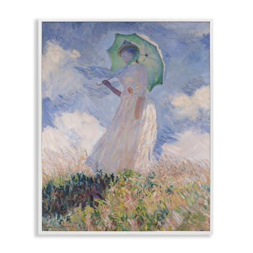 Woman with Parasol Classic Painting, 11 x 14 Inch Framed Giclée Print