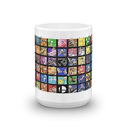 GYCCCL Super Smash Bros Ultimate All Character. 11 oz Coffee Mugs with Easy-Grip Handle, Sui for Hot...