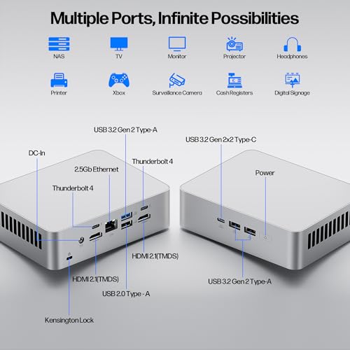 Image of ASUS NUC 15 Pro+ AI Mini PC, Intel Series 2 Core Ultra 5 225H (14C /14T, Up to 4.9GHz), 16GB DDR5 RAM, 1TB PCIe SSD, Win 11 Pro, Arc 130T GPU, Thunderbolt 4, WiFi 7, 8K HDR, VESA Mount for Office