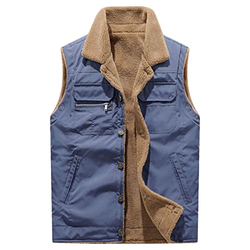 Gilet multi-poches homme polaire chaude manteau sans manches hiver