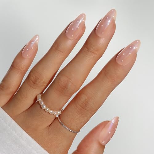 Glamnetic Press On Nails - Sugar Glazed | Medium Oval Fake Nails ...