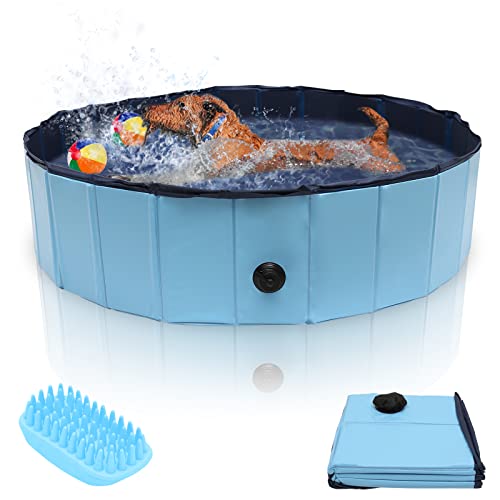 Jopassy Hundepool Planschbecken, 120 x 30cm Klappbares Schwimmbad mit...