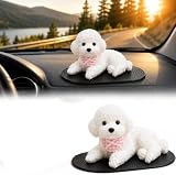 Silikon-Hunde-Armaturenbrett-Dekoration, weiches Silikon-Material(White)