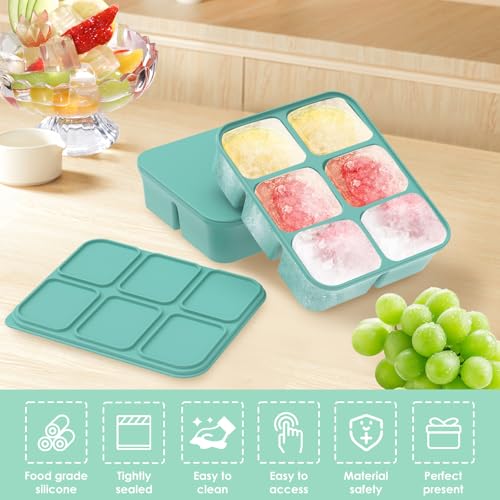 Bandeja de hielo de silicona con tapa, pack de 2 miniatura 2