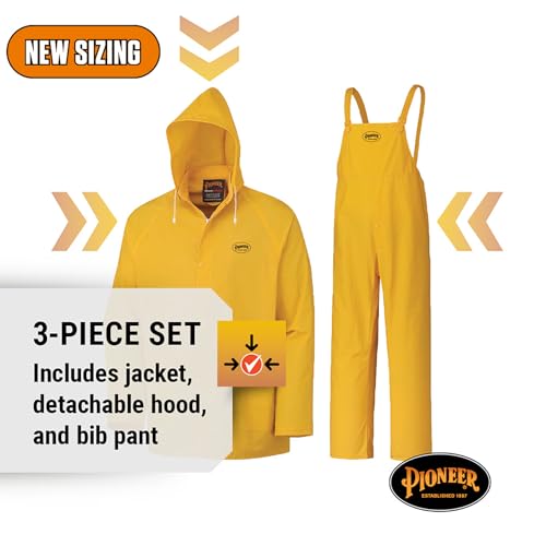 image for Pioneer Waterproof PVC Work Suit for Men – Repel Rain Gear Yellow Sa