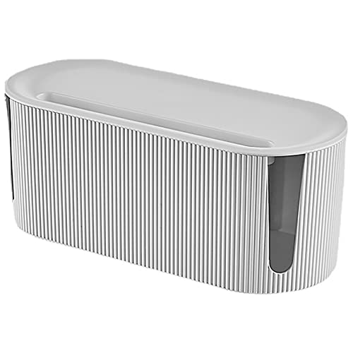 Boîte de rangement câbles blanche 31cm avec couvercle cache-prise