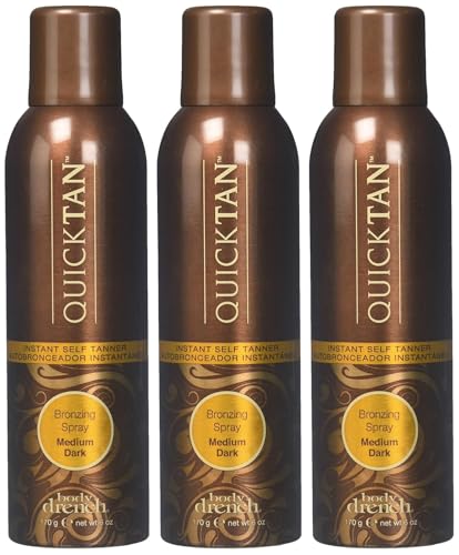 Image of Body Drench QuickTan Bronzing Spray Instant Self Tanner, Medium /Dark, 6 Fl Oz (Pack of 3)