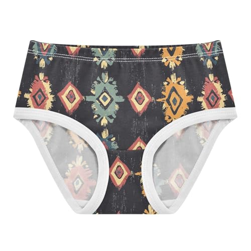 ZZKKO Boho Vintage Texture Girls Underwear Toddler Panties for Girls Comfort Brief Size 2-8T