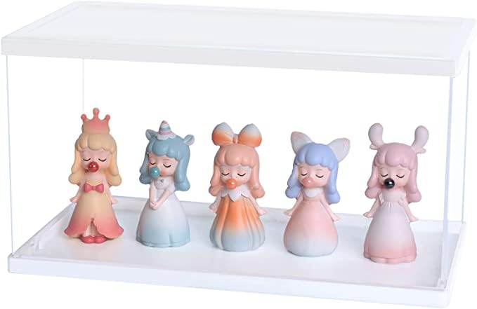 BCYC Acrylic Display Case with Black Lid and Base,Transparent Dustproof Protection Box for Toy Dolls, Souvenirs, Models Collection (11.8 X 6.4 X 6.1