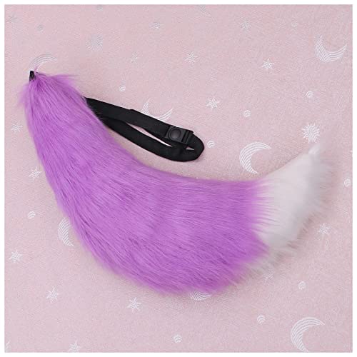 Fxaelian Faux Fur Animal Big Tail Fox Cat Dog Wolf Tail Set Halloween Cosplay Party Costume Accessory