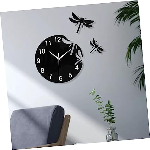 Horloge murale libellule design épuré Amosfun pour décoration raffinée - 4