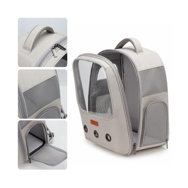 Lollimeow-Pet-Carrier-Backpack-Bubble-Backpack-Carrier-Cats-and-PuppiesAirline-Approved-Designed-for-Travel-Hiking-Walking-Outdoor-Use-Beige Lollimeow Deluxe Bubble Pet Carrier Backpack - Ultimate Travel Companion for Cats and Puppies