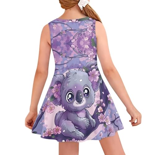 Veniyate Cute Girl's Tank Dress Midi Dress Beach Sleeveless Sundress for Kids 3-16 Years2