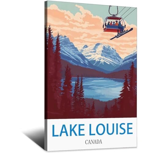 Poster Lake Louise Canada vintage pour la déco de votre salon