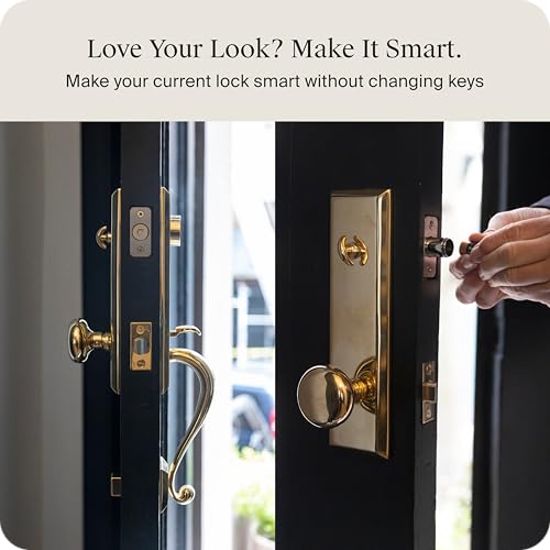 Image of Level Bolt Smart Deadbolt - Make Your Lock Smart Without Changing Keys or Hardware - Matter-Over-Thread - Keyless & Remote Access via Apple, Alexa, Google Home, SmartThings