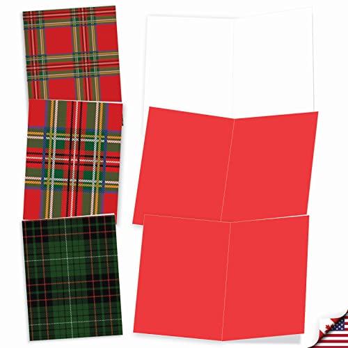 Image of The Best Card Company Pack of 10 Blank Christmas Greeting Cards with Envelopes, Humor Holiday Assortment for Men and Women - Highland Holiday M6016