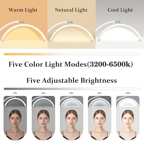 Image of Mznoo Lash Light with Tool Tray, 2500LM Moon Light for Lash Tech, White