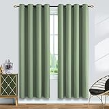 Sage Green Blackout Curtains 84 Inch Length 2 Panels Set for Living Room Window Treatments Drapes...