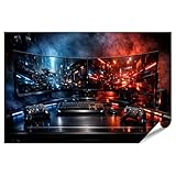 Montage facile : fixation recommandée avec du ruban adhésif double face, des bandes pour poster ou de la pâte adhésive. Se pose facilement sur du papier peint, des murs ou d'autres surfaces lisses - Sans perçage ni cadre.