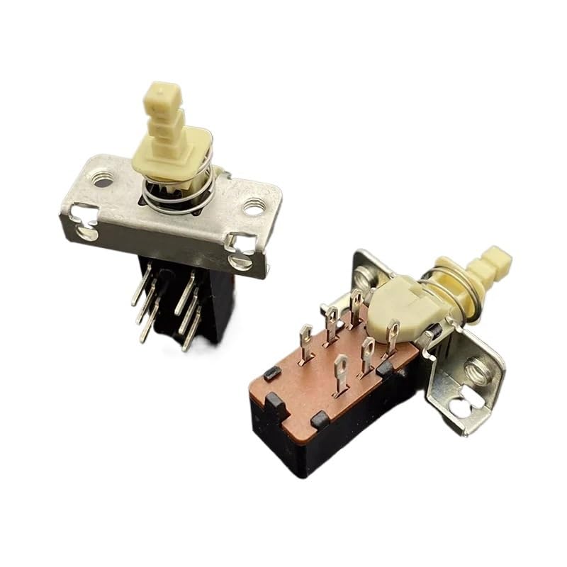 2PCセルフロック電源スイッチ2列6ピンロックキーパワーアンプストレートキーボードボタン