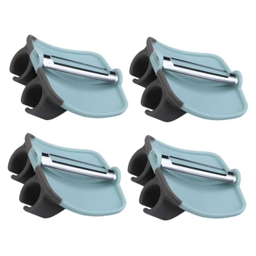 SOIMISS 4 Piezas Rallador de melón dedo cocinando verdura zanahoria accesorios cocinita descascador de legumes dedo pelador de patatas dedo pelador de ajos acero inoxidable 430 Sky-blue