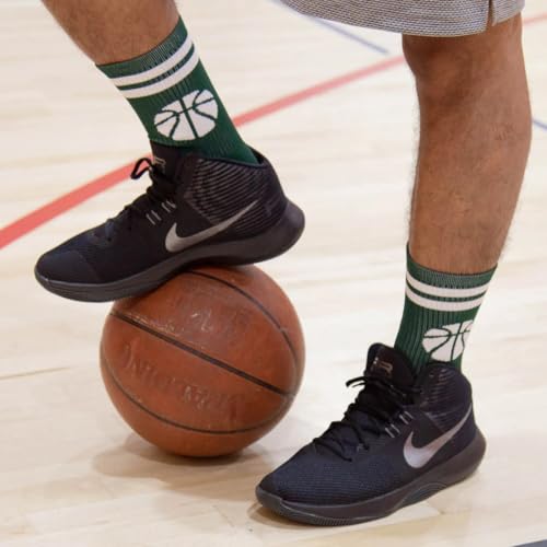 Image of ChalkTalkSPORTS Basketball Socks - Cushioned Mid-Calf Crew - Youth & Adult | Moisture-Wicking Performance Blend, Athletic Basketball Gear, Stay-Up Technology, Arch Support, Breathable, Boys and Men