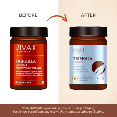 Image of Jiva Triphala Churna 100% Ayurvedic Formulation Made Of Harad, Amla, & Bahaida Improves Digestion & Metabolism | Effective For Tridoshashamak, Eye, Liver & Lung Diseases - 100g(Pack Of 1)