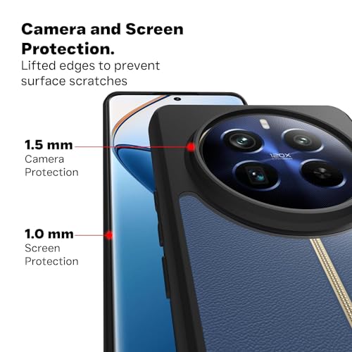 Image of KAPAVER Hybrid Series Back Cover Case Compatible with Realme 12 Pro /Realme 12 Pro Plus 5G(PC+TPU) (Black)