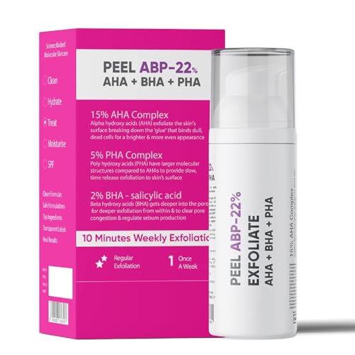 MI Regular Use Exfoliating Peel AHA 15% + PH 5% + BHA 2% Peeling Solution, 30ml | For Glowing Skin, Smooth Texture &amp; Pore Cleansing | Weekend Facial Exfoliator