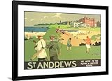 Art.com Wall Art Print St. Andrews Golf Course On Black Frame, 44' X 32'