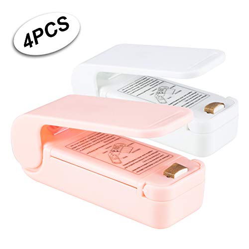 4 PCS Mini Bag Sealer, 2 in 1 Heat Sealer and Cutter Mini