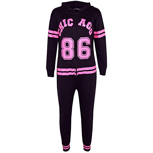 Mono Chicago 86 negro para niños mono todo en uno de verano de 5 a 13 años