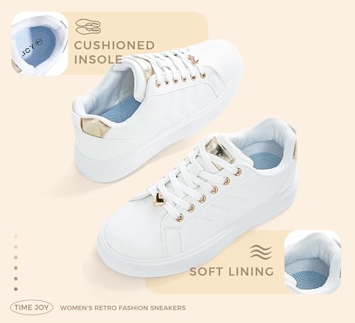 Women's Fashion Platform Sneakers Synthetic Leather & Metallic Accents for Casual Tennis & Everyday Comfort4