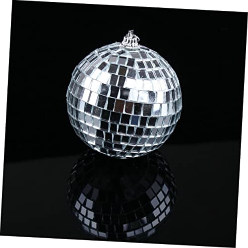 1 unidad de bola espejada plateada para decoración en fiestas, bodas, Navidad y eventos festivos; construcción sólida para una impresionante reflexión de luz miniatura 2