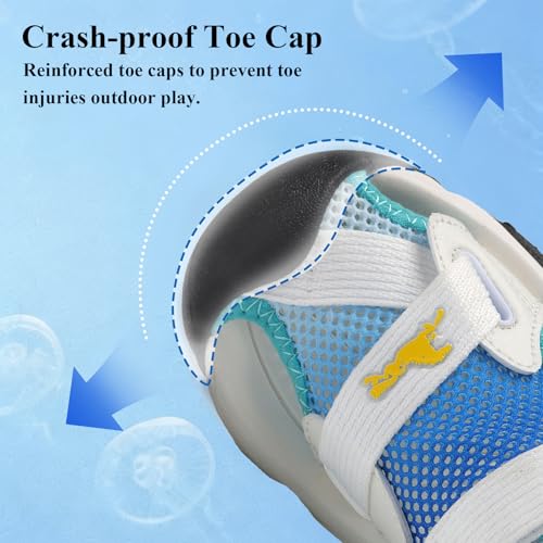Image of JMFCHI Boys Girls Kids Closed Toe Sports Sandals Summer Water Shoes | Little /Big Kid,Comfortable lightweight,Non-slip soft sole,Hook-and-loop closure,Easy wear,Anti-collision toe,Daily casual
