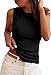 PRETTYGARDEN Sleeveless Tops for Women 2026 Summer Ribbed Tank Top Fitted Shirts Basic Tees Cute Spring Going Out Y2k Clothes (Black,Medium)