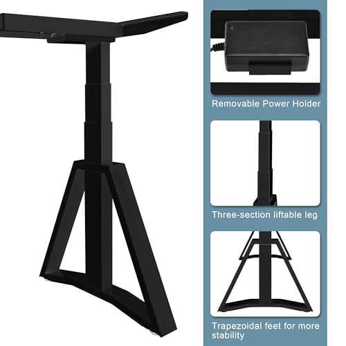 Fromann Estructura de Escritorio de Pie con Dos Motores, Altura Eléctrica Ajustable en 3 Etapas, Base para Escritorio, Color Negro miniatura 5