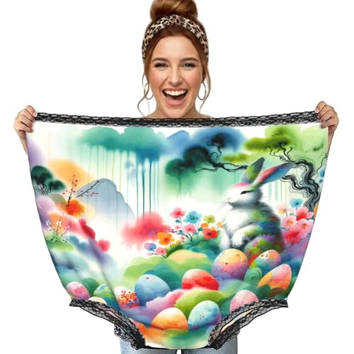 Lapin de Pâques culotte de mamie noire surdimensionnée vêtement humoristique gag
