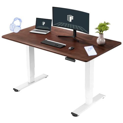 Image of FLEXISPOT E6 Solid Wood Dual Motor 3-Stage Electric Standing Desk, 55 x 28