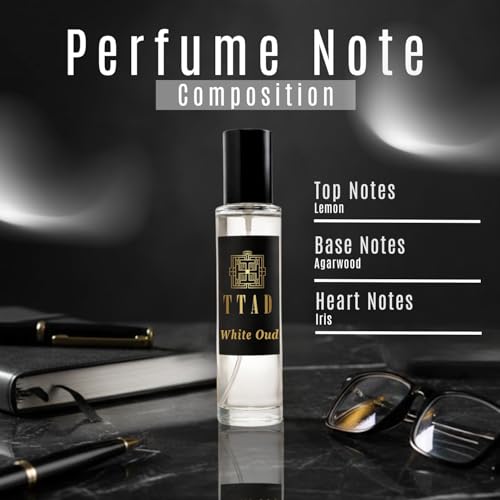 Image of TTAD Men White Oud Luxury Perfume for Men 30ml | Long Lasting Arabic Eau De Parfum | Premium Oud Fragrance with Lemon, Iris & Agarwood Notes | Elegant Daily & Evening Perfume for Men